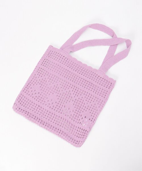 VENCEEXCHANGE（ヴァンスエクスチェンジ）の「かぎ編みトートバッグ（トートバッグ・レディース・オレンジ/ベージュ/グリーン系/ピンク系/ブラック/オフホワイト/パープル系・FREE）」の13枚目の写真
