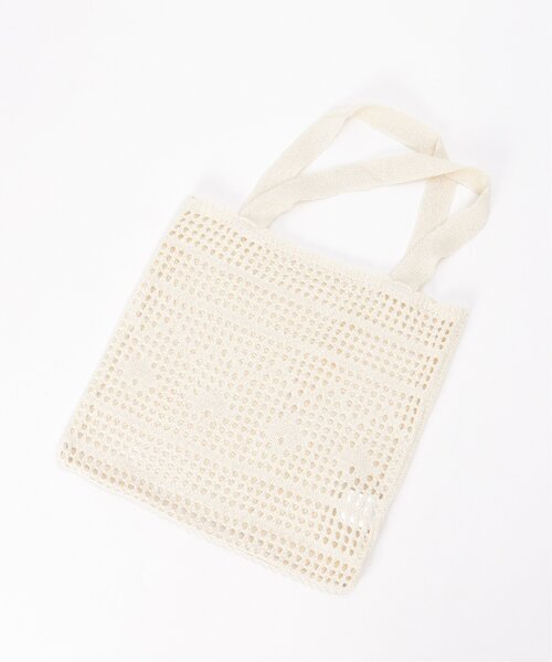 VENCEEXCHANGE（ヴァンスエクスチェンジ）の「かぎ編みトートバッグ（トートバッグ・レディース・オレンジ/ベージュ/グリーン系/ピンク系/ブラック/オフホワイト/パープル系・FREE）」の9枚目の写真