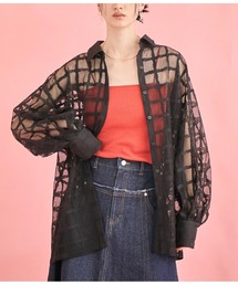 Settimissimo（セッティミッシモ）の「格子チェック メッシュ オーバーサイズ シャツ（シャツ/ブラウス）」