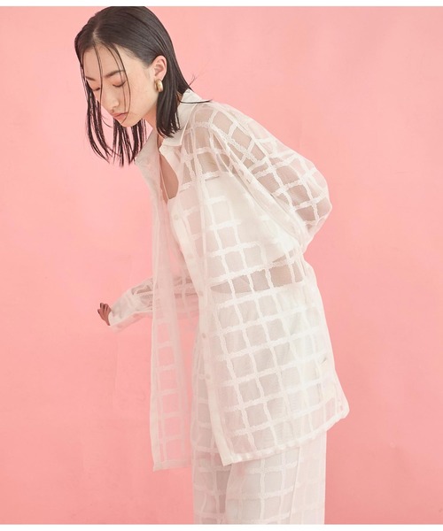 Settimissimo（セッティミッシモ）の「格子チェック メッシュ オーバーサイズ シャツ（シャツ/ブラウス・レディース・ブラック/オフホワイト・FREE）」の17枚目の写真
