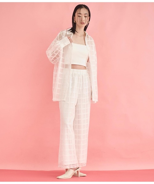 Settimissimo（セッティミッシモ）の「格子チェック メッシュ オーバーサイズ シャツ（シャツ/ブラウス・レディース・ブラック/オフホワイト・FREE）」の19枚目の写真