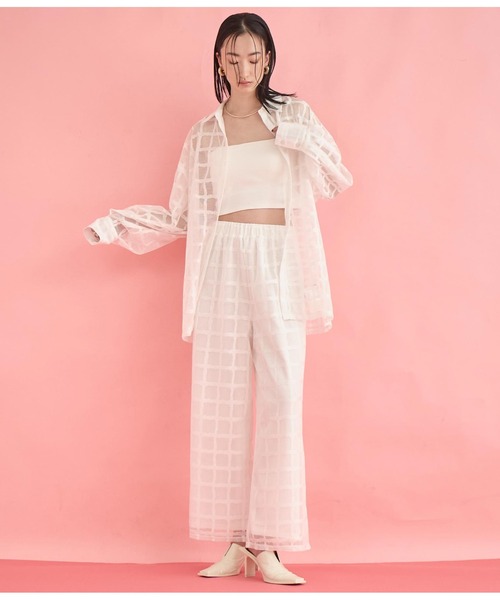 Settimissimo（セッティミッシモ）の「格子チェック メッシュ オーバーサイズ シャツ（シャツ/ブラウス・レディース・ブラック/オフホワイト・FREE）」の20枚目の写真