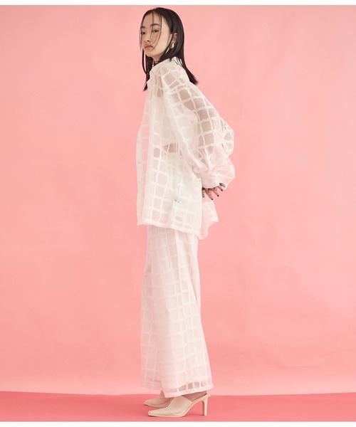 Settimissimo（セッティミッシモ）の「格子チェック メッシュ オーバーサイズ シャツ（シャツ/ブラウス・レディース・ブラック/オフホワイト・FREE）」の21枚目の写真