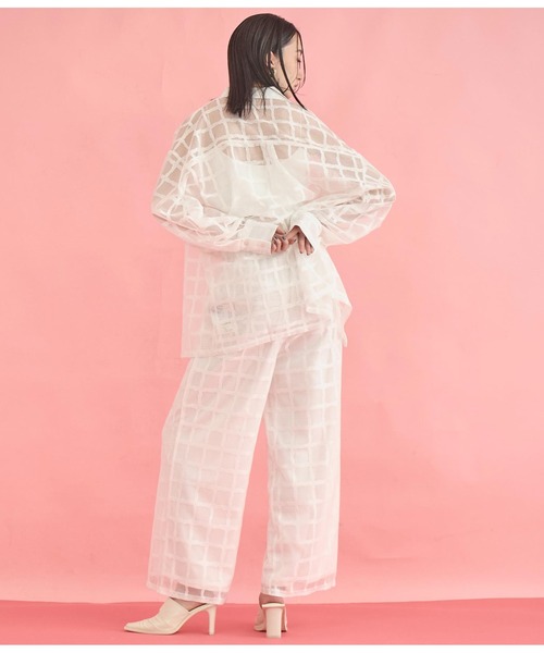 Settimissimo（セッティミッシモ）の「格子チェック メッシュ オーバーサイズ シャツ（シャツ/ブラウス・レディース・ブラック/オフホワイト・FREE）」の22枚目の写真