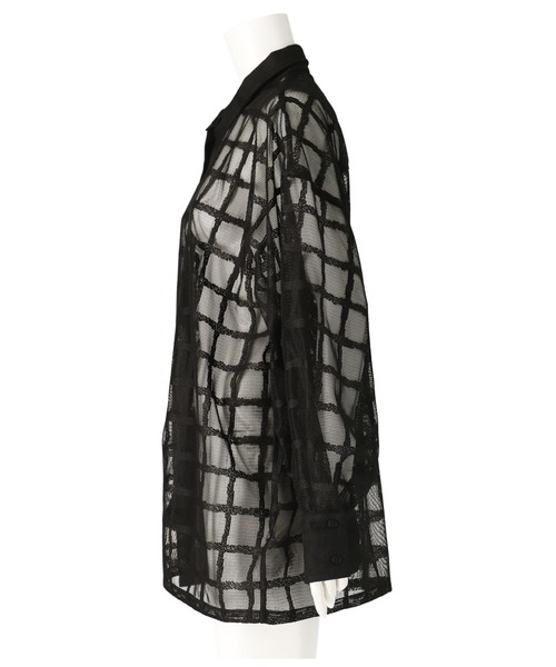 Settimissimo（セッティミッシモ）の「格子チェック メッシュ オーバーサイズ シャツ（シャツ/ブラウス・レディース・ブラック/オフホワイト・FREE）」の8枚目の写真