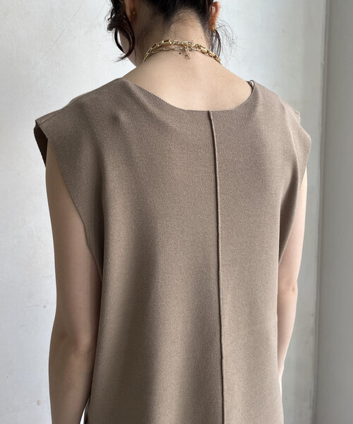DouDou(ドゥドゥ)の「【WEB限定】ロングニットベスト+ニットパンツセット(セットアップ・レディース・ベージュ/ブラック・FREE)」の10枚目の写真
