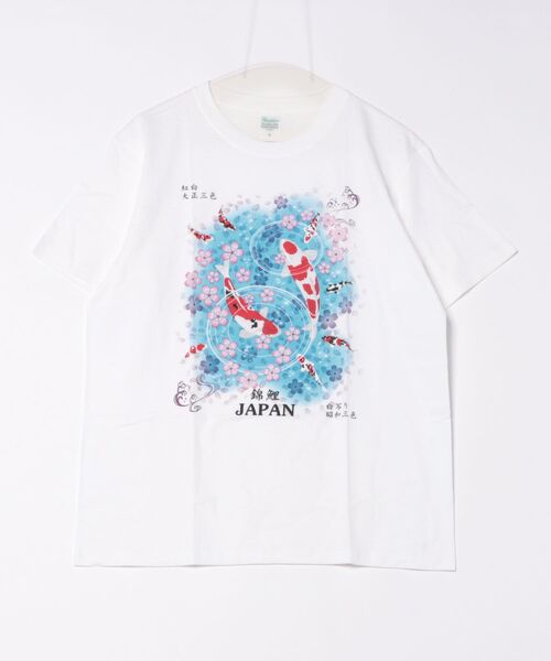 セール】錦鯉 JIN+ホワイト半袖Tシャツ（Tシャツ/カットソー）｜JIN