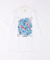 JIN plus（ジンプラス）の「錦鯉 JIN+ホワイト半袖Tシャツ（Tシャツ/カットソー）」