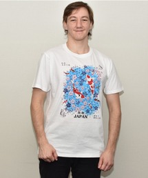 JIN plus（ジンプラス）の「錦鯉 JIN+ホワイト半袖Tシャツ（Tシャツ/カットソー）」