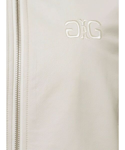 GYDA（ジェイダ）の「フーディーフェイクレザーコート（ブルゾン・レディース・アイボリー/ブラック・FREE）」の7枚目の写真