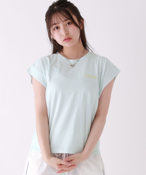 repipi armario(レピピ アルマリオ)の「【接触冷感】シャーベットフレンチT(Tシャツ/カットソー・キッズ・スミクロ/イエロー/ホワイト/グリーン/ピンク/サックスブルー・SMALL/LARGE/MEDIUM)」の4枚目の写真