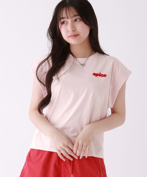 repipi armario(レピピ アルマリオ)の「【接触冷感】シャーベットフレンチT(Tシャツ/カットソー・キッズ・スミクロ/イエロー/ホワイト/グリーン/ピンク/サックスブルー・SMALL/LARGE/MEDIUM)」の6枚目の写真