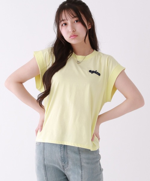 repipi armario(レピピ アルマリオ)の「【接触冷感】シャーベットフレンチT(Tシャツ/カットソー・キッズ・スミクロ/イエロー/ホワイト/グリーン/ピンク/サックスブルー・SMALL/LARGE/MEDIUM)」の5枚目の写真