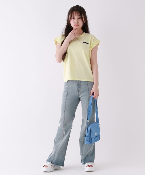 repipi armario(レピピ アルマリオ)の「【接触冷感】シャーベットフレンチT(Tシャツ/カットソー・キッズ・スミクロ/イエロー/ホワイト/グリーン/ピンク/サックスブルー・SMALL/LARGE/MEDIUM)」の12枚目の写真