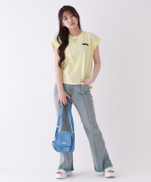 repipi armario(レピピ アルマリオ)の「【接触冷感】シャーベットフレンチT(Tシャツ/カットソー・キッズ・スミクロ/イエロー/ホワイト/グリーン/ピンク/サックスブルー・SMALL/LARGE/MEDIUM)」の13枚目の写真