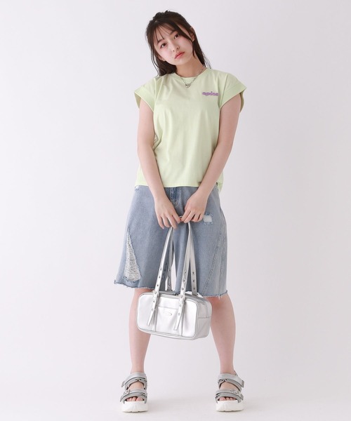 repipi armario(レピピ アルマリオ)の「【接触冷感】シャーベットフレンチT(Tシャツ/カットソー・キッズ・スミクロ/イエロー/ホワイト/グリーン/ピンク/サックスブルー・SMALL/LARGE/MEDIUM)」の14枚目の写真
