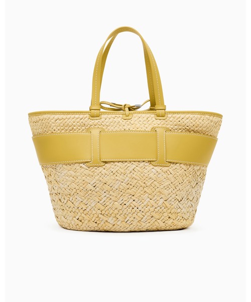 ARMANI EXCHANGE（アルマーニエクスチェンジ）の「【A|X アルマーニ エクスチェンジ】BOXロゴバックル ストローエフェクトトートバッグ（トートバッグ・レディース・マスタード・FREE）」の3枚目の写真