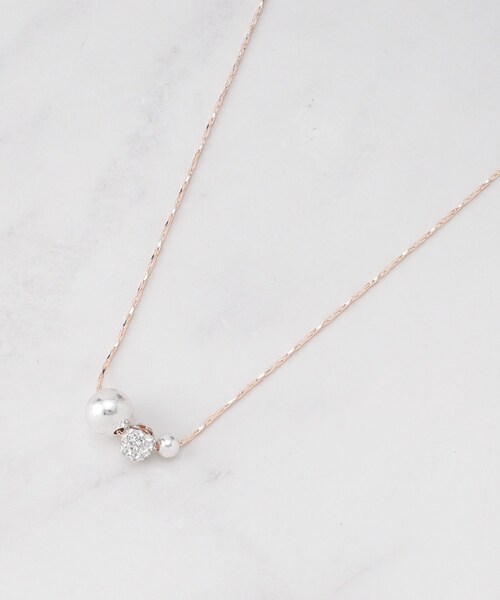SHOO・LA・RUE（シューラルー）の「【2WAY】パヴェメタルボールネックレス（ネックレス・レディース・ピンクゴールド/ゴールド/シルバー系/シルバー・00）」の4枚目の写真
