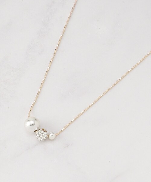 SHOO・LA・RUE（シューラルー）の「【2WAY】パヴェメタルボールネックレス（ネックレス・レディース・ピンクゴールド/ゴールド/シルバー系/シルバー・00）」の3枚目の写真
