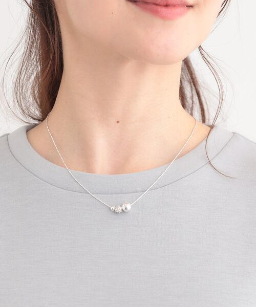 SHOO・LA・RUE（シューラルー）の「【2WAY】パヴェメタルボールネックレス（ネックレス・レディース・ピンクゴールド/ゴールド/シルバー系/シルバー・00）」の5枚目の写真