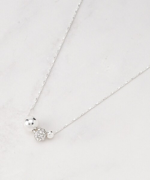 SHOO・LA・RUE（シューラルー）の「【2WAY】パヴェメタルボールネックレス（ネックレス・レディース・ピンクゴールド/ゴールド/シルバー系/シルバー・00）」の6枚目の写真