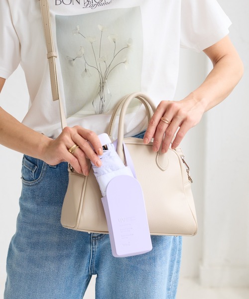 ROPE' PICNIC（ロペピクニック）の「☆【Wpc.】【晴雨兼用・遮光】ポシェットタイニー折りたたみ日傘 収納ポシェット付（折りたたみ傘・レディース・ラベンダー/ベージュ/ピンク・FREE）」の3枚目の写真