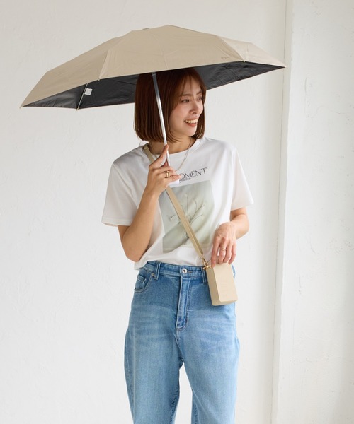 ROPE' PICNIC（ロペピクニック）の「☆【Wpc.】【晴雨兼用・遮光】ポシェットタイニー折りたたみ日傘 収納ポシェット付（折りたたみ傘・レディース・ラベンダー/ベージュ/ピンク・FREE）」の2枚目の写真