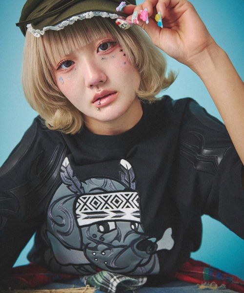 GALFY（ガルフィー）の「GALFY-部族長Tee（Tシャツ/カットソー・レディース・ブラック/ホワイト/サンドベージュ・L/XL）」の3枚目の写真