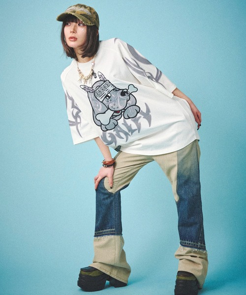 GALFY（ガルフィー）の「GALFY-部族長Tee（Tシャツ/カットソー・レディース・ブラック/ホワイト/サンドベージュ・L/XL）」の8枚目の写真