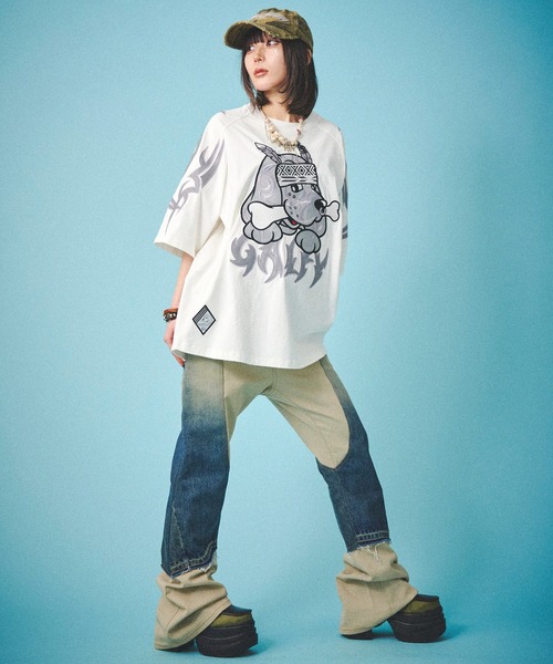 GALFY（ガルフィー）の「GALFY-部族長Tee（Tシャツ/カットソー・レディース・ブラック/ホワイト/サンドベージュ・L/XL）」の12枚目の写真