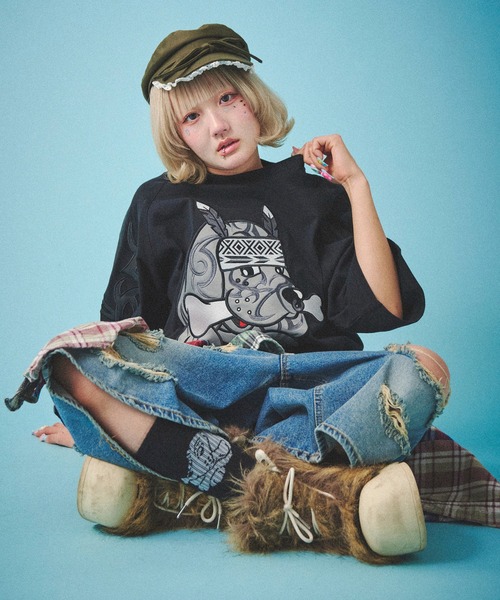 GALFY（ガルフィー）の「GALFY-部族長Tee（Tシャツ/カットソー・レディース・ブラック/ホワイト/サンドベージュ・L/XL）」の14枚目の写真