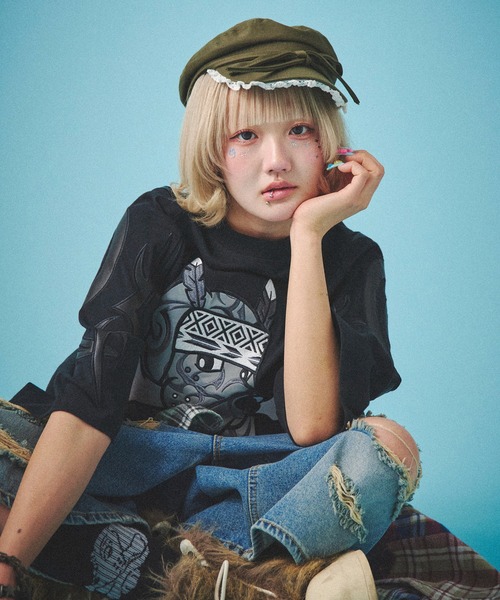 GALFY（ガルフィー）の「GALFY-部族長Tee（Tシャツ/カットソー・レディース・ブラック/ホワイト/サンドベージュ・L/XL）」の15枚目の写真