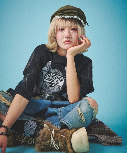 GALFY（ガルフィー）の「GALFY-部族長Tee（Tシャツ/カットソー・レディース・ブラック/ホワイト/サンドベージュ・L/XL）」の16枚目の写真