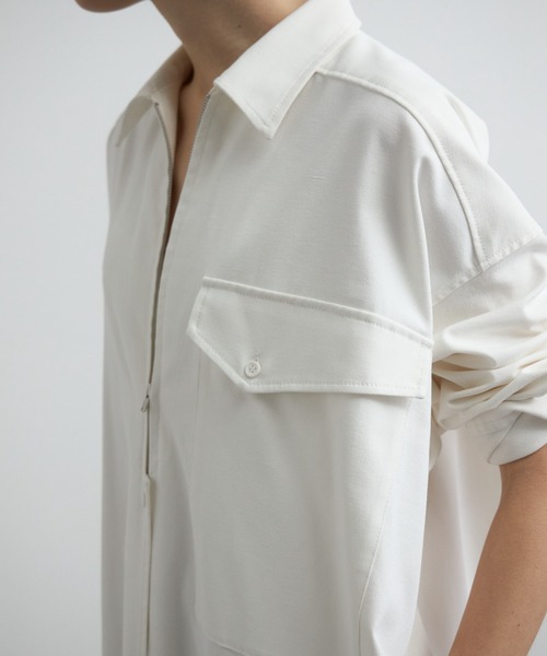 CREDONA（クレドナ）の「OXFORD SHIRT DRESS/オックスフォードシャツドレス（ワンピース・レディース・ホワイト/ブラック・FREE）」の5枚目の写真