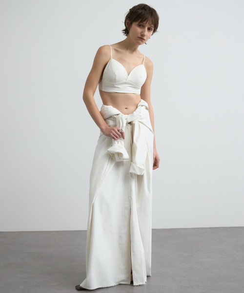 CREDONA（クレドナ）の「OXFORD SHIRT DRESS/オックスフォードシャツドレス（ワンピース・レディース・ホワイト/ブラック・FREE）」の19枚目の写真