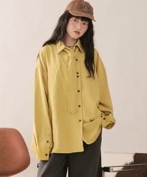 nuance button tie shirt / ニュアンスボタンタイシャツ