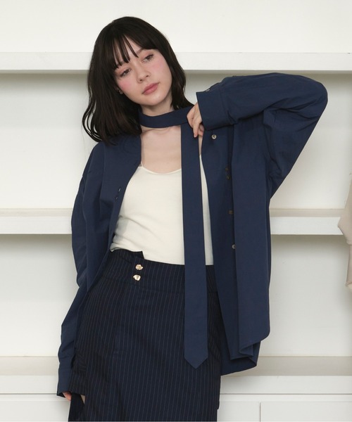 nuancebuttontieshirt/ニュアンスボタンタイシャツ