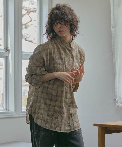 loin nuit ブラウス シャツ nuance button tie shirt