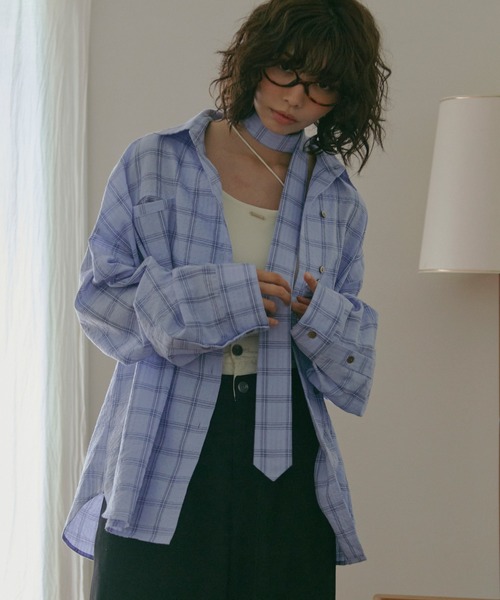 loin nuit ブラウス シャツ nuance button tie shirt