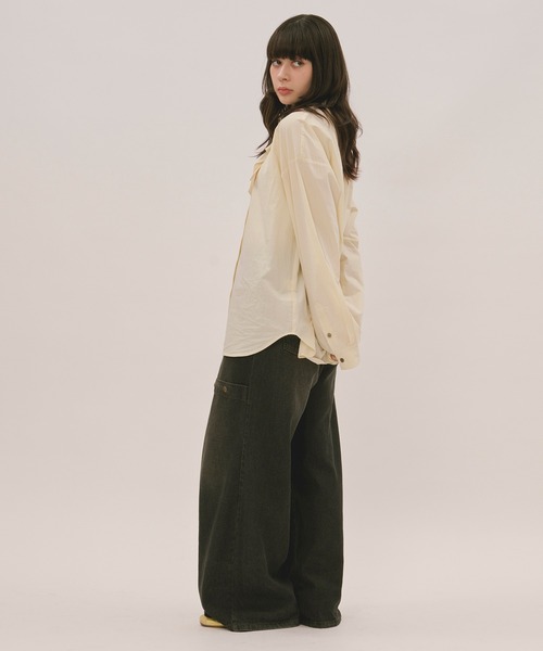 loin nuit（ロワンニュイ）の「nuance button tie shirt / ニュアンスボタンタイシャツ（シャツ/ブラウス・レディース・ライトピンク/ネイビー/ブラウン/ブルー/アイボリー/ダークブラウン/グレー・FREE）」の20枚目の写真