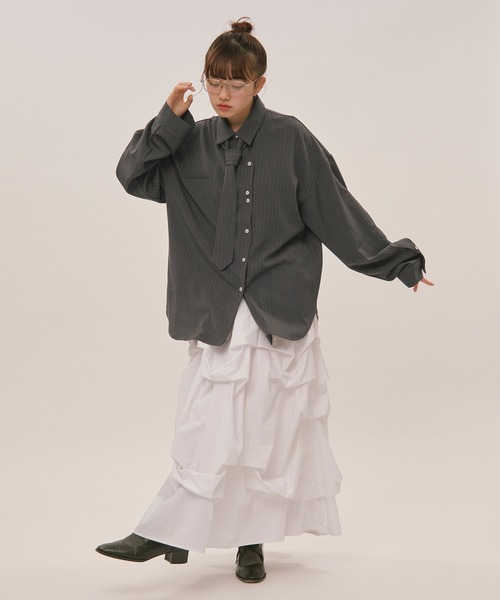 nuance button tie shirt / ニュアンスボタンタイシャツ（シャツ