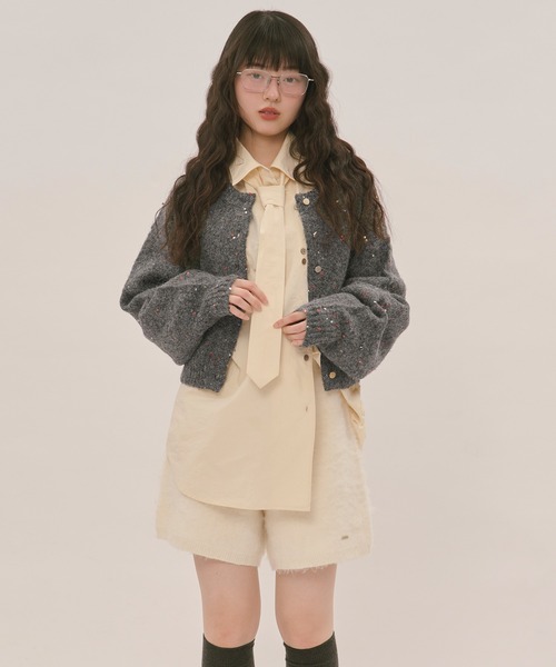 loin nuit（ロワンニュイ）の「nuance button tie shirt / ニュアンスボタンタイシャツ（シャツ/ブラウス・レディース・ライトピンク/ネイビー/ブラウン/ブルー/アイボリー/ダークブラウン/グレー・FREE）」の12枚目の写真