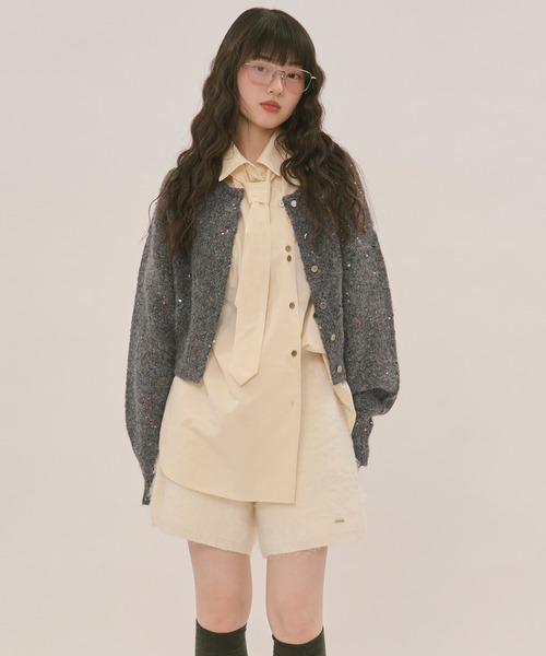 loin nuit（ロワンニュイ）の「nuance button tie shirt / ニュアンスボタンタイシャツ（シャツ/ブラウス・レディース・ライトピンク/ネイビー/ブラウン/ブルー/アイボリー/ダークブラウン/グレー・FREE）」の10枚目の写真