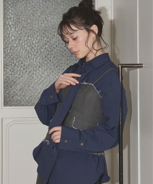 loin nuit（ロワンニュイ）の「nuance button tie shirt