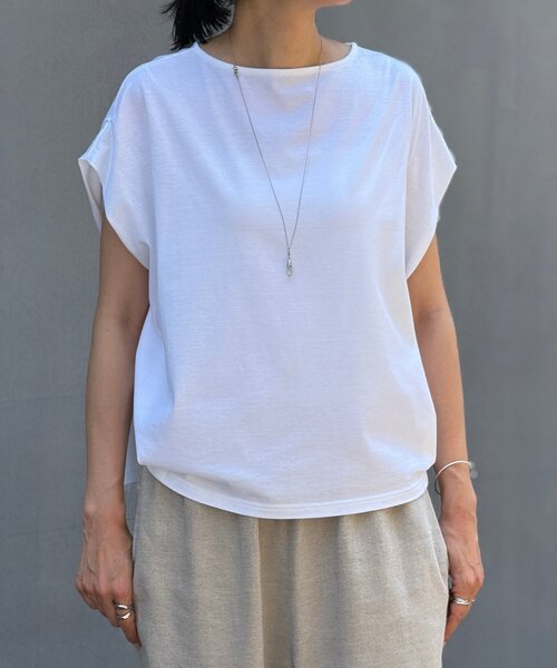 BEARDSLEY（ビアズリー）の「マルタックTee（Tシャツ/カットソー・レディース・ライトグレー/ホワイト・FREE）」の6枚目の写真