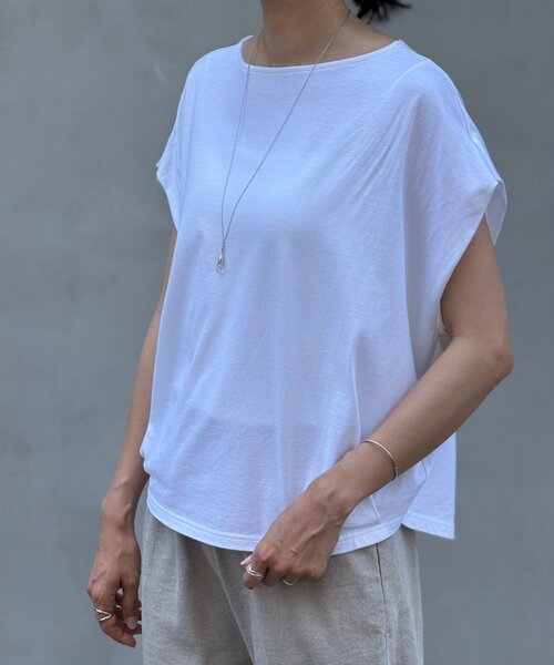 BEARDSLEY（ビアズリー）の「マルタックTee（Tシャツ/カットソー・レディース・ライトグレー/ホワイト・FREE）」の7枚目の写真