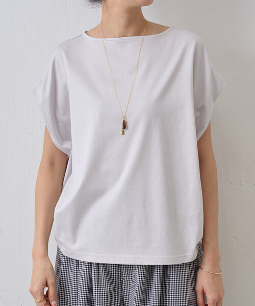 BEARDSLEY（ビアズリー）の「マルタックTee（Tシャツ/カットソー・レディース・ライトグレー/ホワイト・FREE）」の4枚目の写真