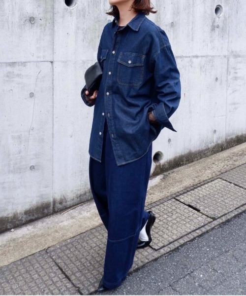 1chaku.（イッチャク）の「切替ヘムバギーデニムパンツ（デニムパンツ・レディース・グレー/ブルー/ブラウン・マルチサイズ）」の9枚目の写真