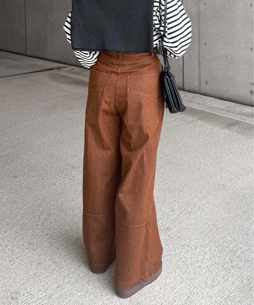 1chaku.（イッチャク）の「切替ヘムバギーデニムパンツ（デニムパンツ・レディース・グレー/ブルー/ブラウン・マルチサイズ）」の13枚目の写真