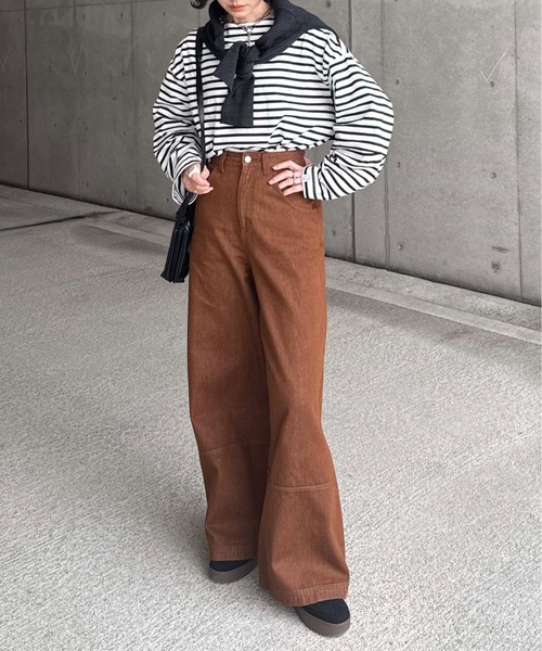 1chaku.（イッチャク）の「切替ヘムバギーデニムパンツ（デニムパンツ・レディース・グレー/ブルー/ブラウン・マルチサイズ）」の11枚目の写真